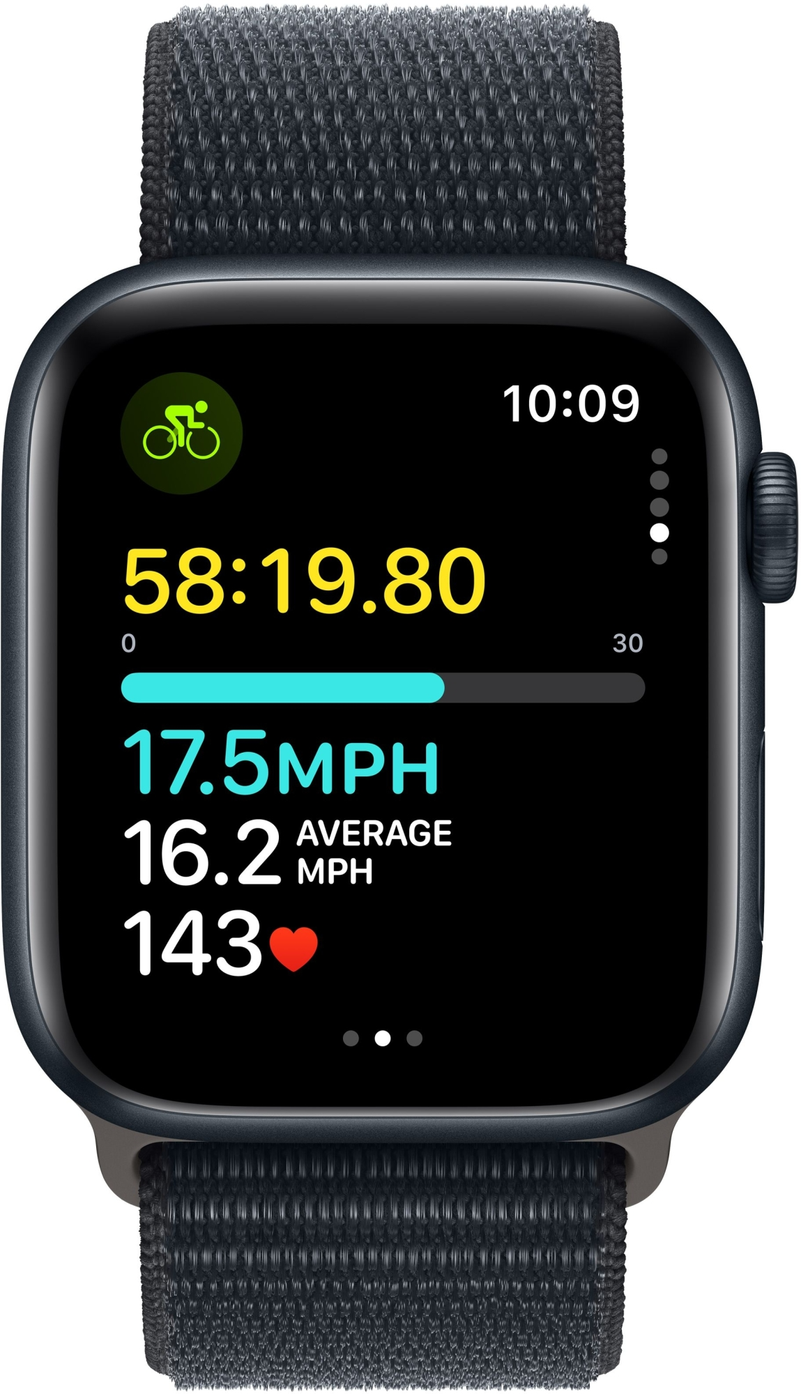 Apple Watch SE 2 GPS Gen.2 40mm Midnight Aluminium Case with Midnight Sport Loop (MRE03)