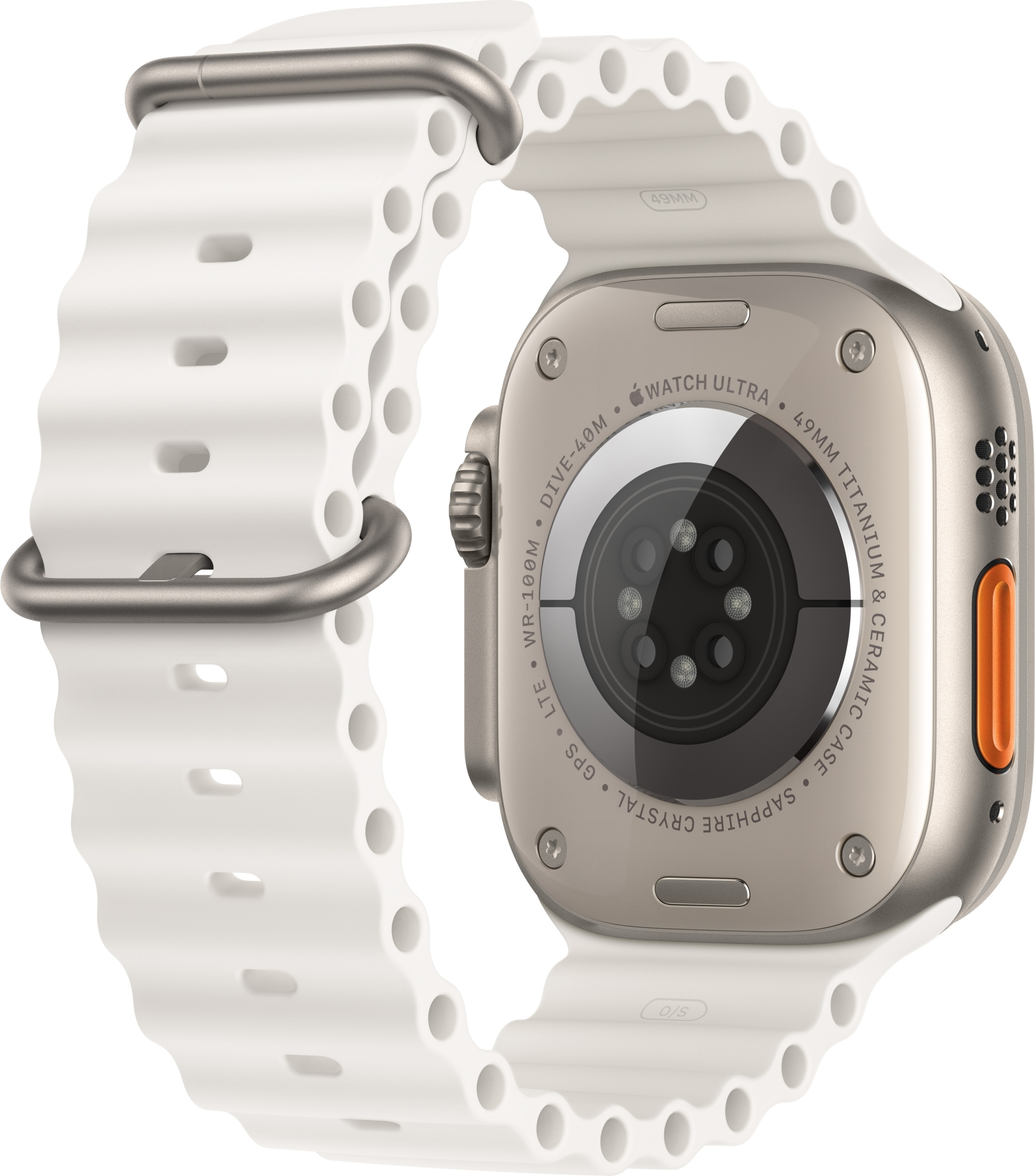 Apple Watch Ultra 2 GPS + Cellular, 49mm Titanium Case with White Ocean Band (MREJ3)