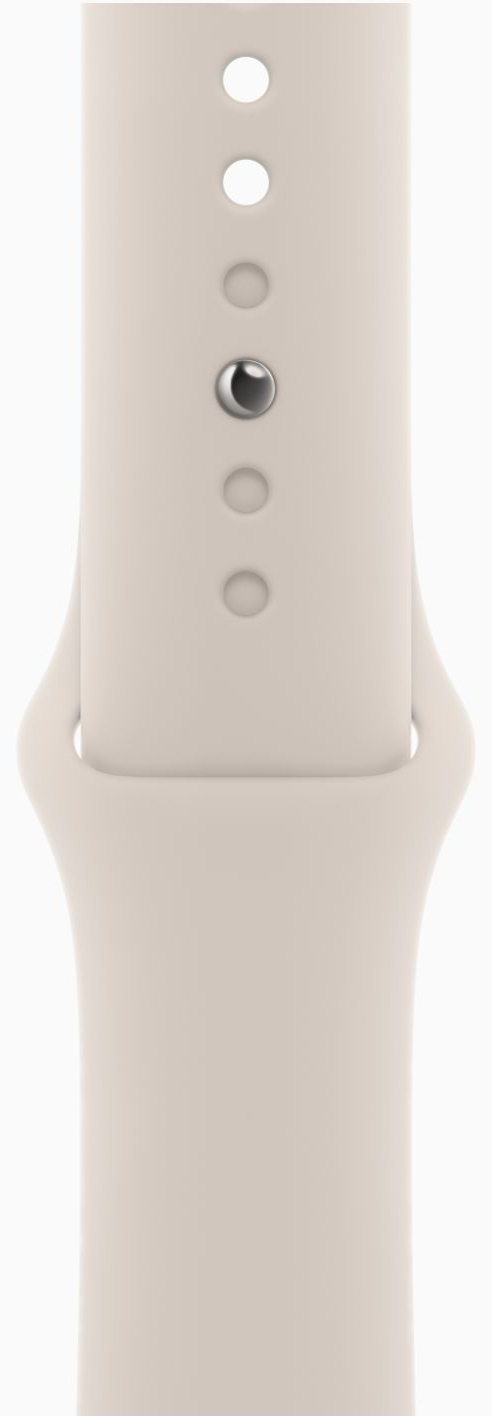 Apple Watch Series 9 GPS 45mm Silver Aluminium Case with Storm Blue Sport Band - M/L (MR9E3)