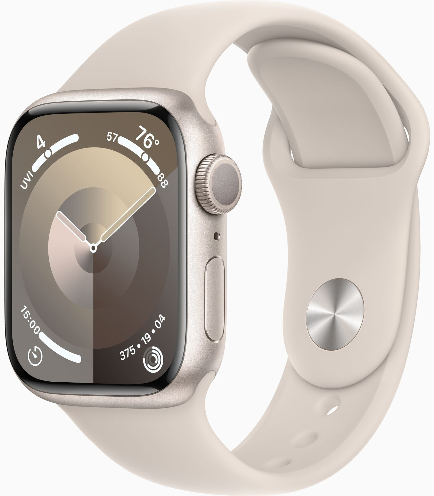 Apple Watch Series 9 GPS 45mm Silver Aluminium Case with Storm Blue Sport Band - M/L (MR9E3)