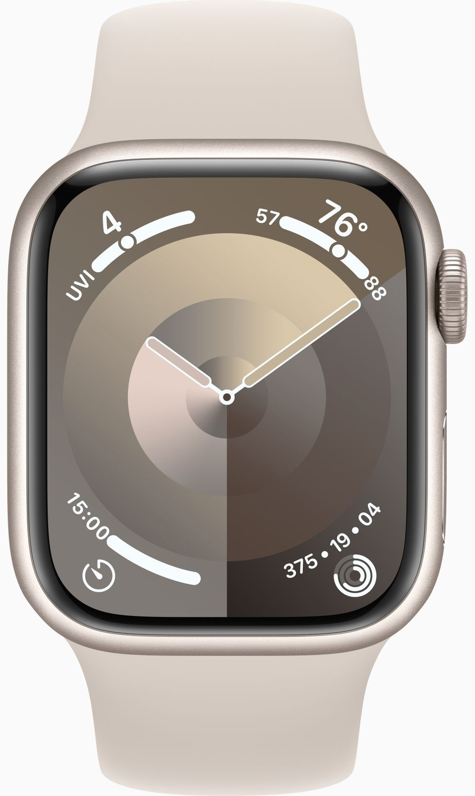 Apple Watch Series 9 GPS 45mm Silver Aluminium Case with Storm Blue Sport Band - M/L (MR9E3)