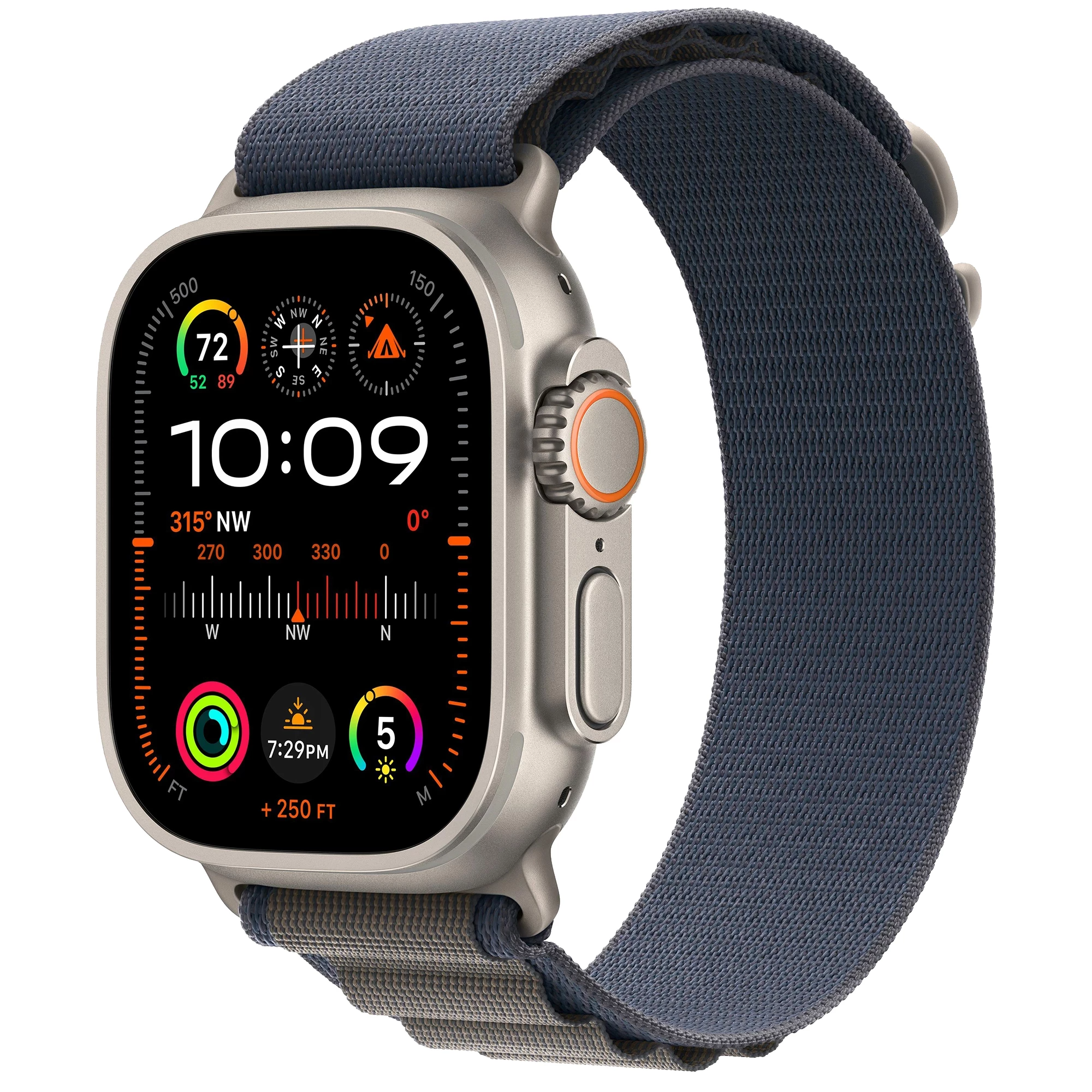 Apple Watch Ultra 2 GPS + Cellular, 49mm Titanium Case with Olive Alpine Loop - Small (MREX3)