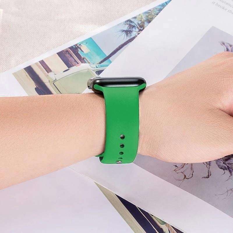 Hoco Watchband iWatch WA01 Flexible series classic sports silicone strap 38/40/41mm for Apple Watch series 1/2/3/4/5/6/7/8/SE Bright green