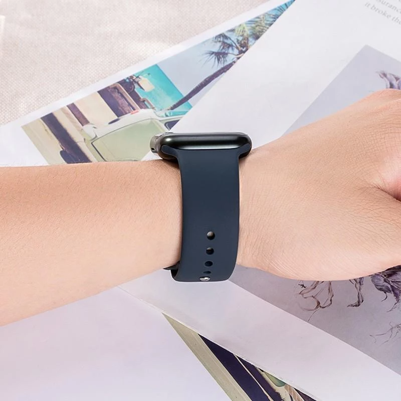 Hoco Watchband iWatch WA01 Flexible series classic sports silicone strap 38/40/41mm for Apple Watch series 1/2/3/4/5/6/7/8/SE Deep blue
