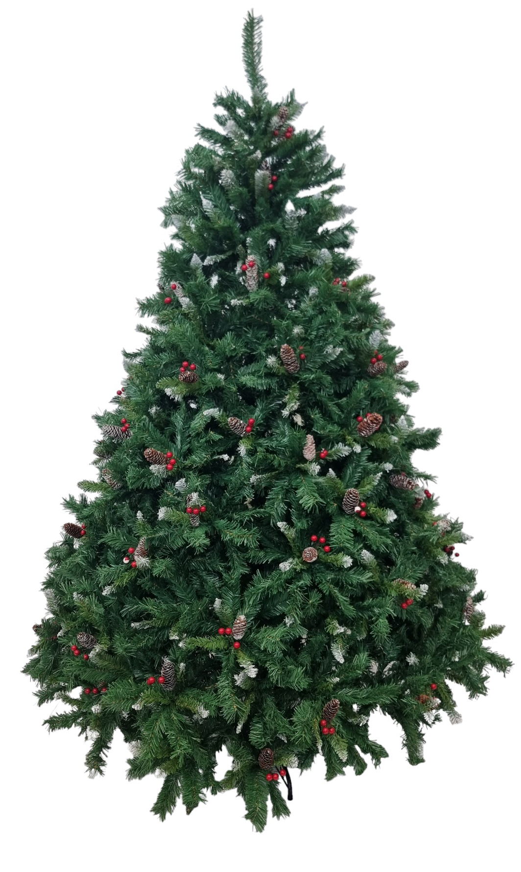 270 cm green Christmas tree with cones and berries 23566
