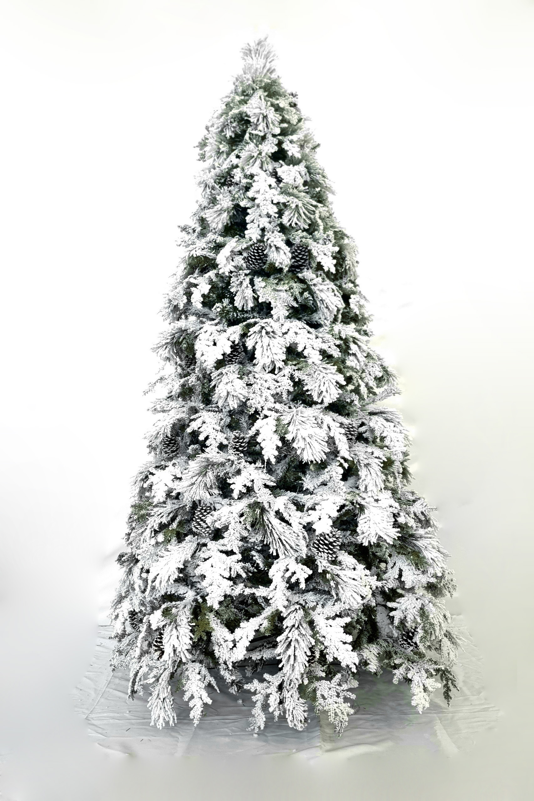 270 cm snow-covered Christmas tree with cone 23519