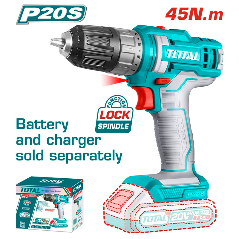 Cordless drill-screwdriver TOTAL TDLI200515