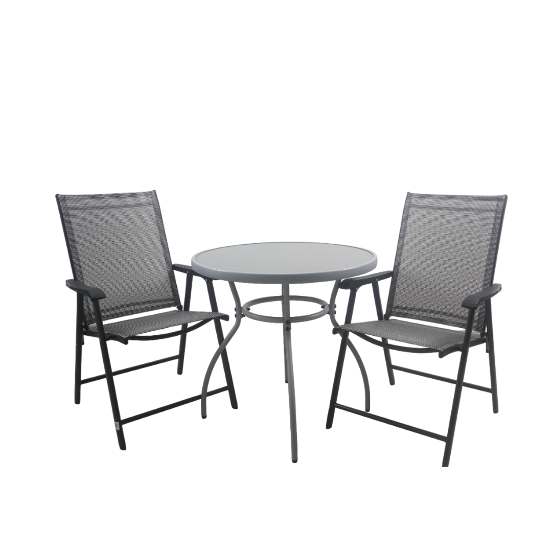 Garden round table with 2 chairs HY-009