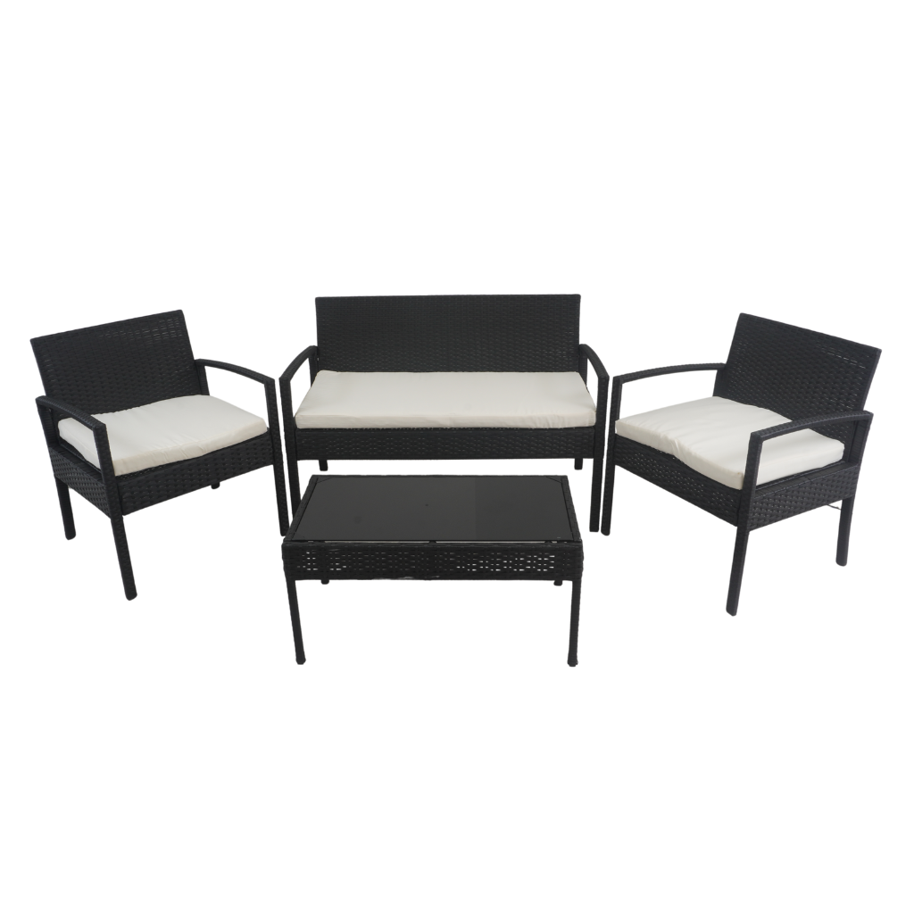 Garden rectangular table with 3 chairs (HY-014)