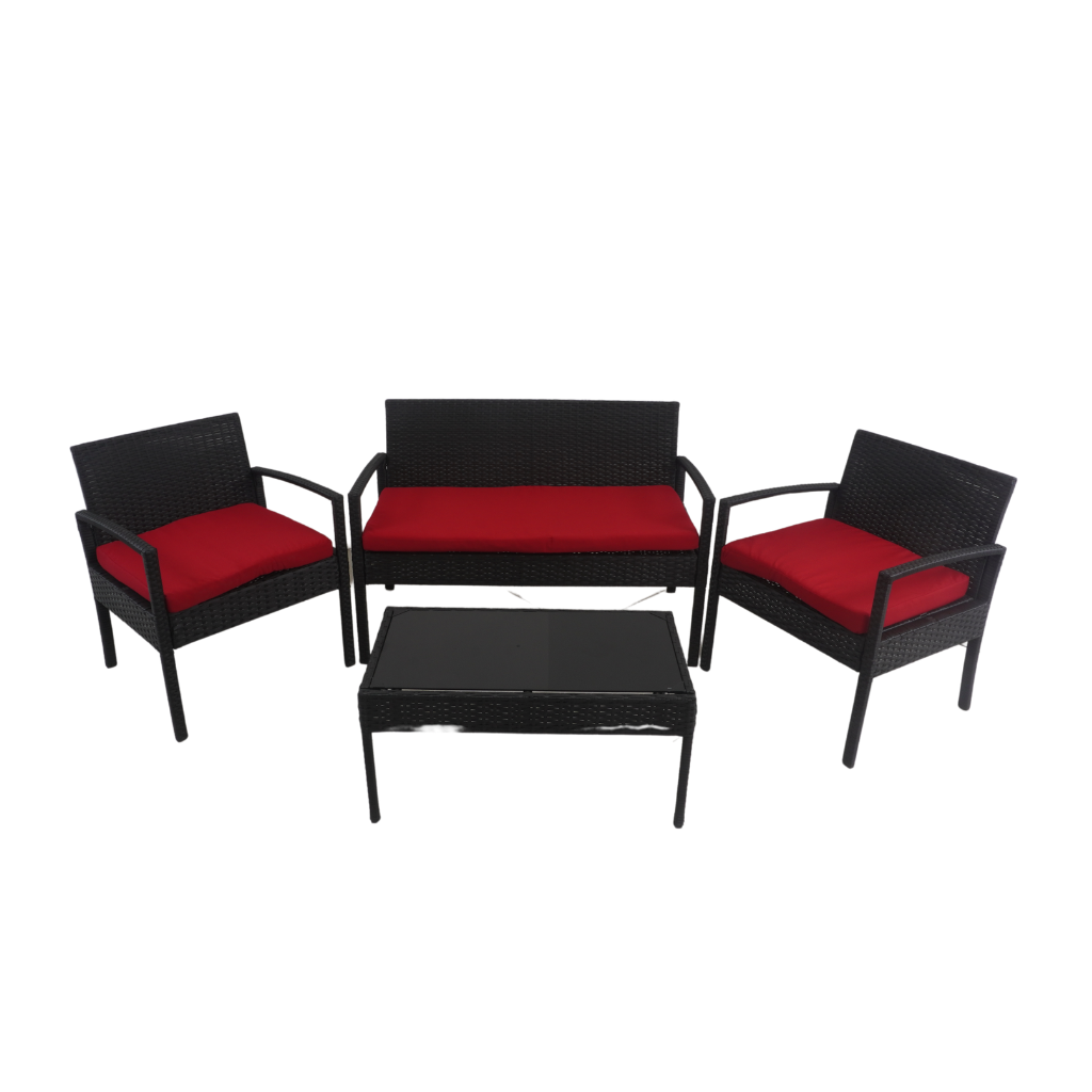 Garden rectangular table with 3 chairs (HY-015)