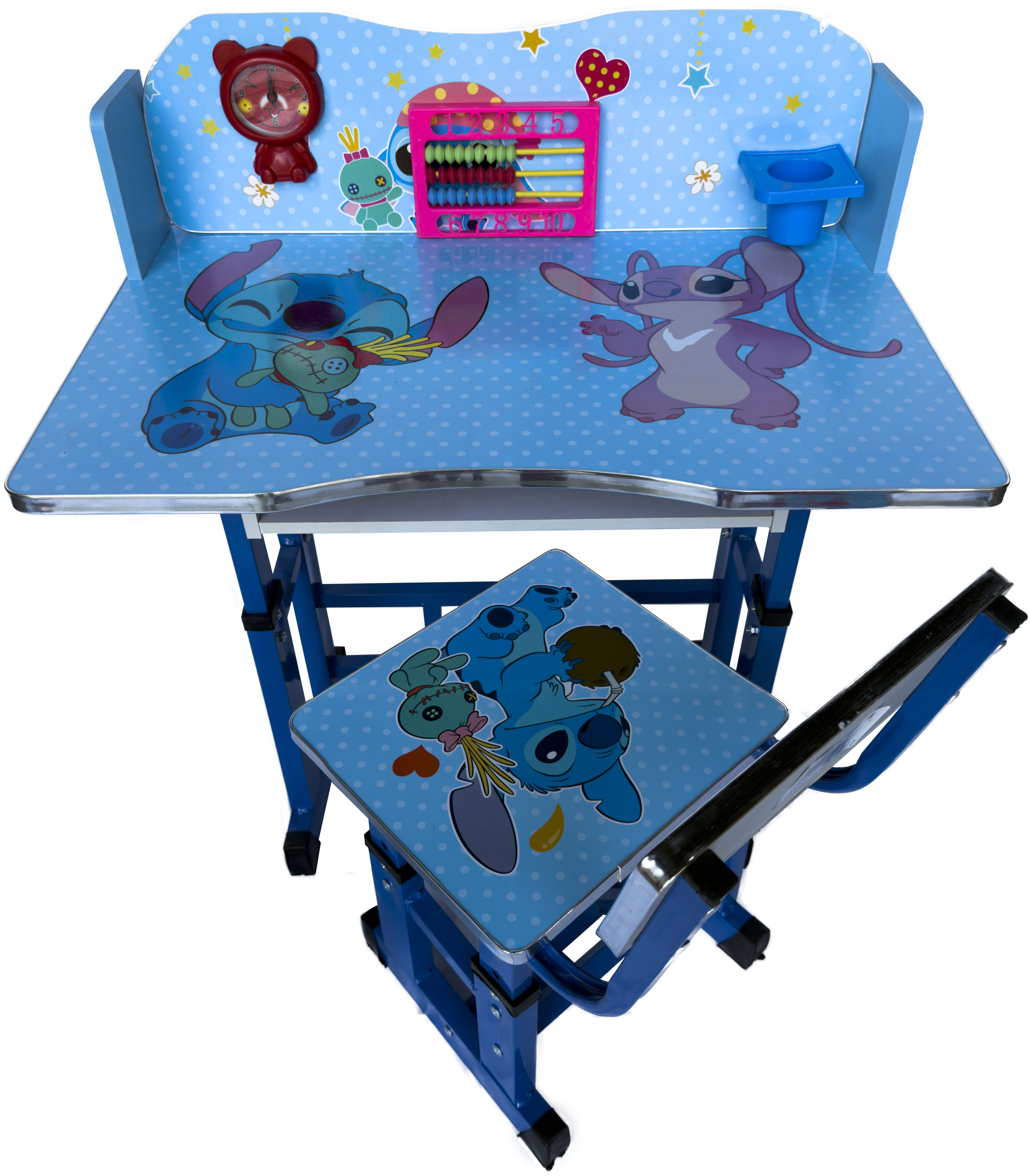 Study table with Stitch painting