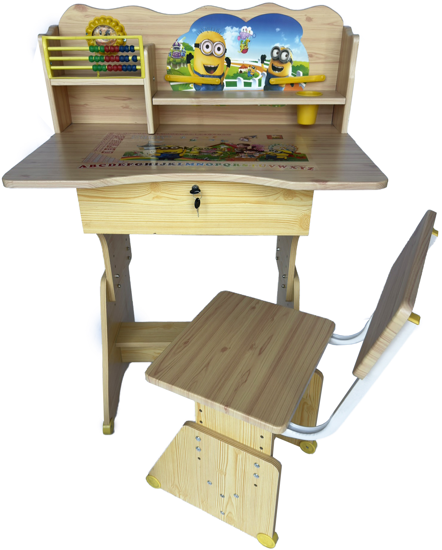Study table with Minion painting